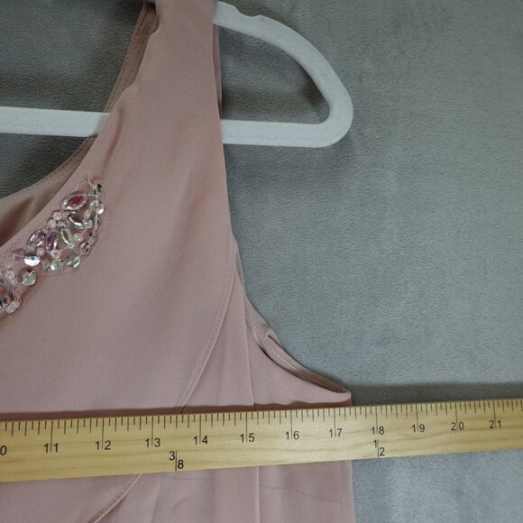 Ignite Evenings New York Dress Womens 16 Formal Tiered Blush Pink Easter Spring - Picture 5 of 10